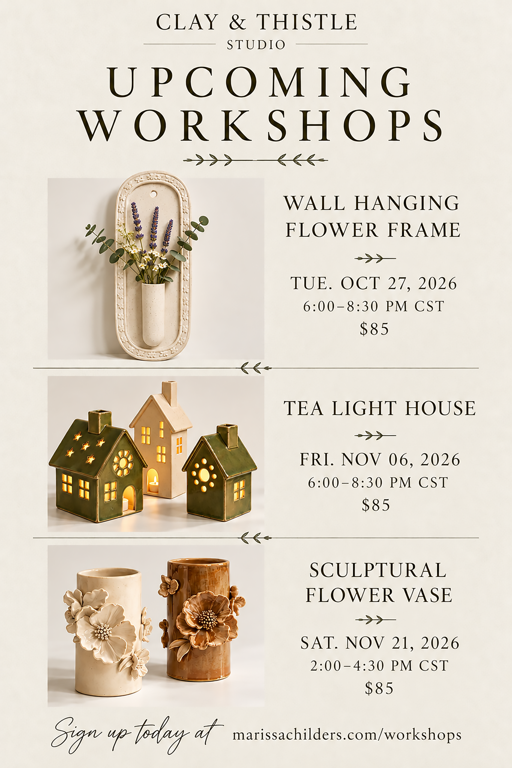 Clay & Thistle Workshop | Wall Hanging Flower Frame